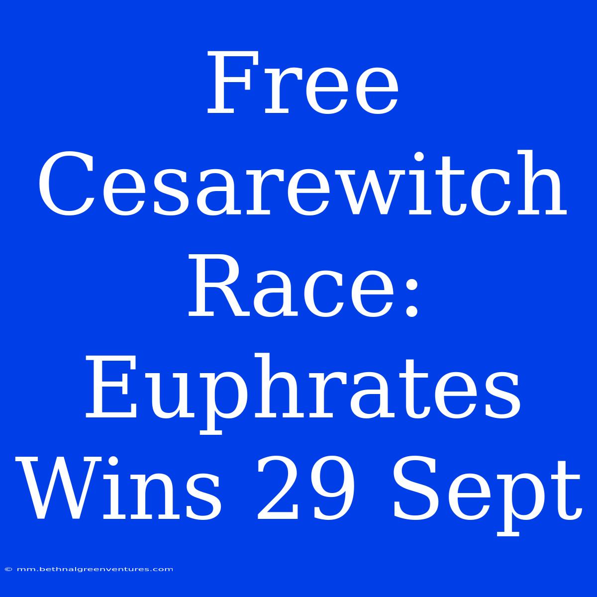 Free Cesarewitch Race: Euphrates Wins 29 Sept