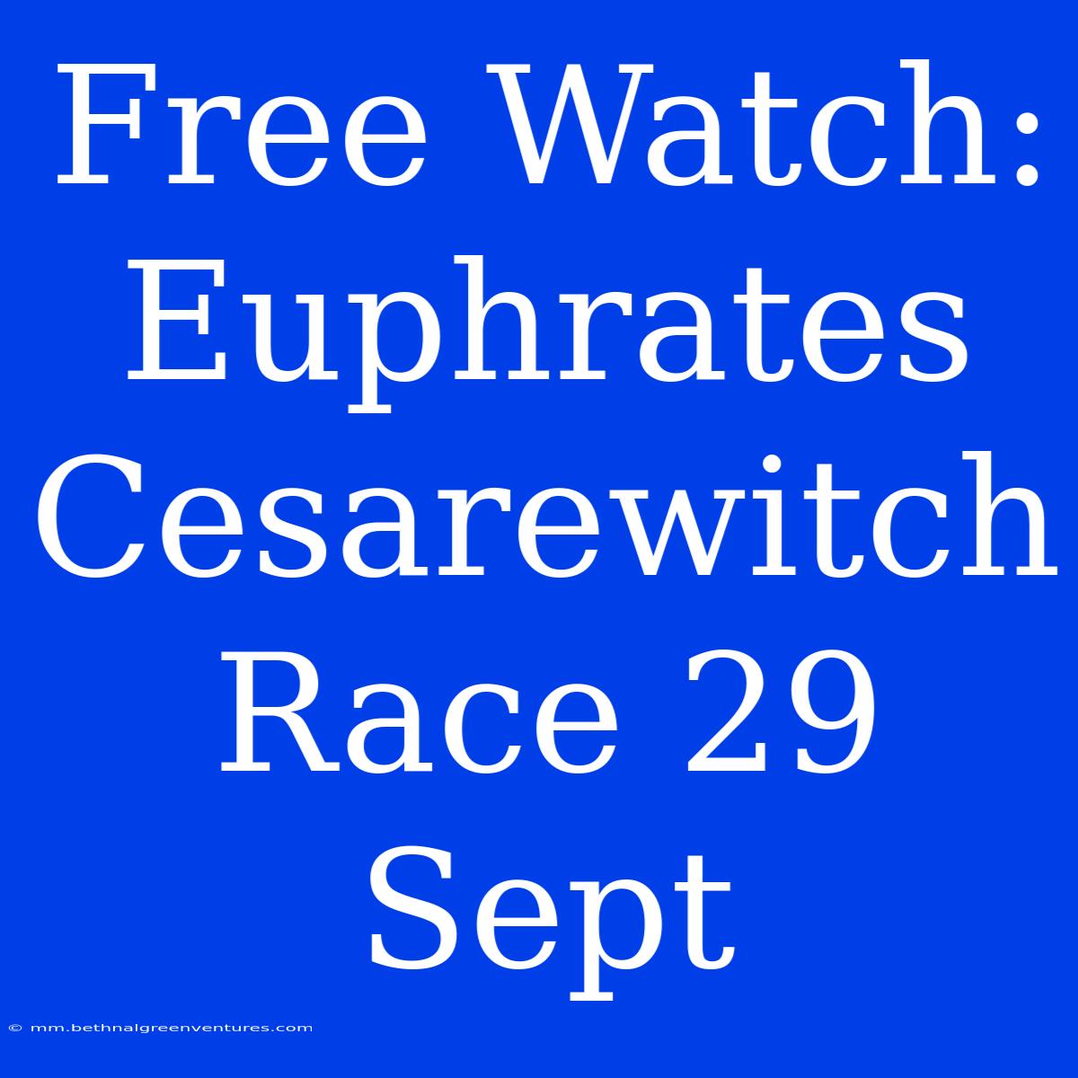 Free Watch: Euphrates Cesarewitch Race 29 Sept