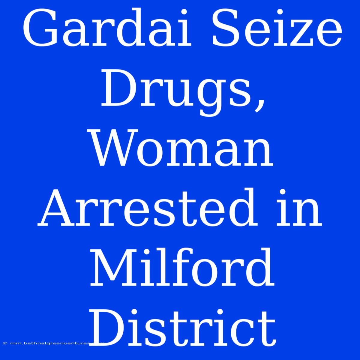 Gardai Seize Drugs, Woman Arrested In Milford District