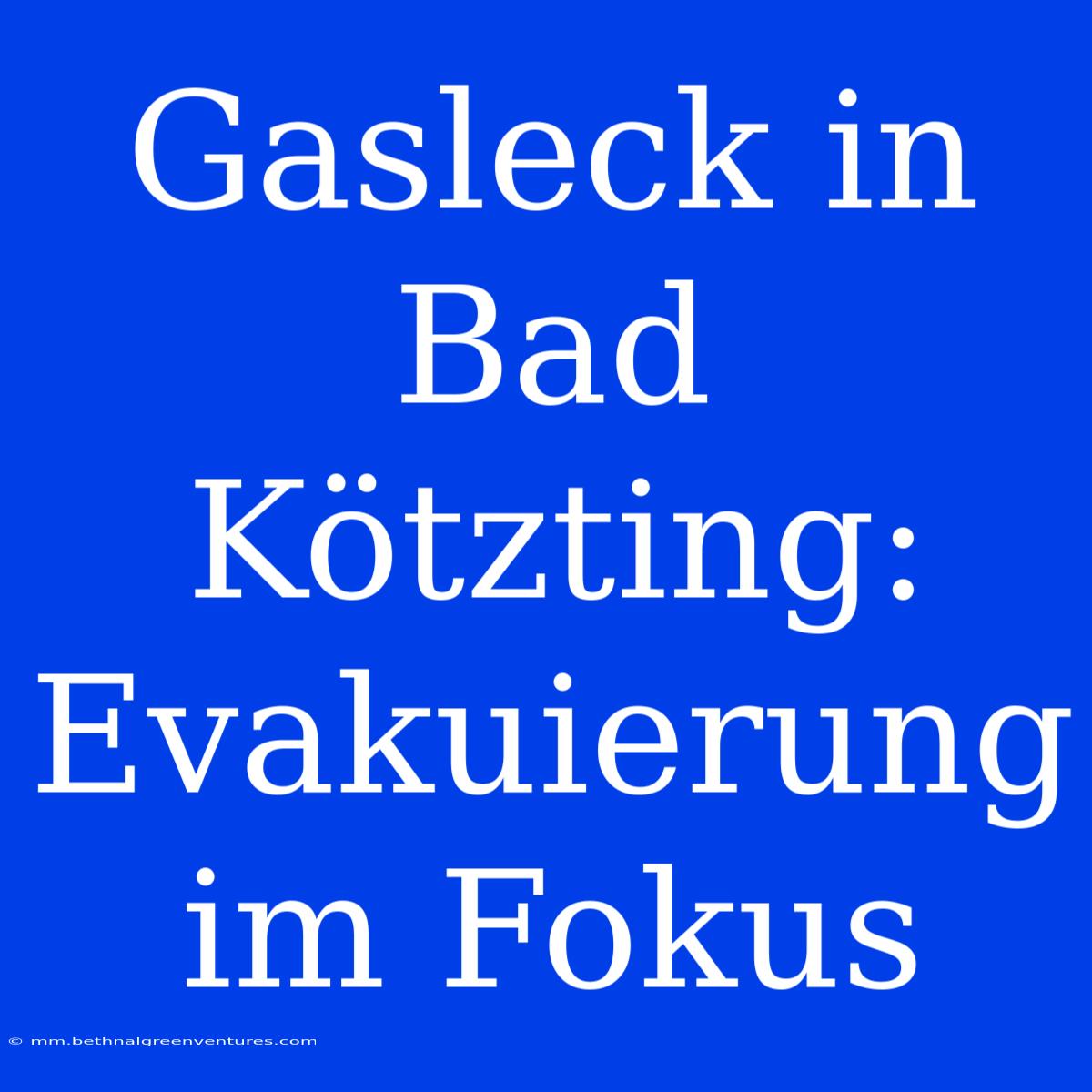 Gasleck In Bad Kötzting: Evakuierung Im Fokus