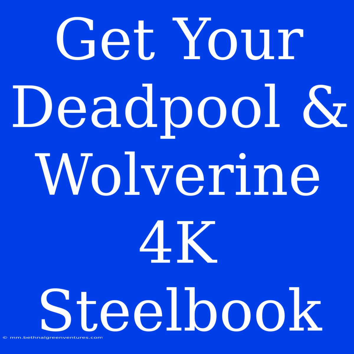 Get Your Deadpool & Wolverine 4K Steelbook