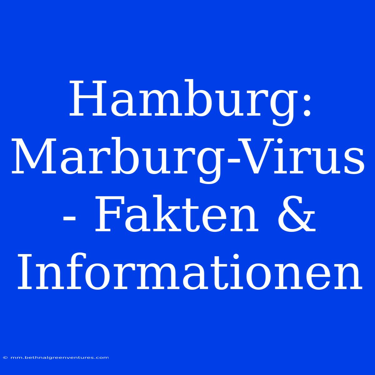 Hamburg: Marburg-Virus - Fakten & Informationen