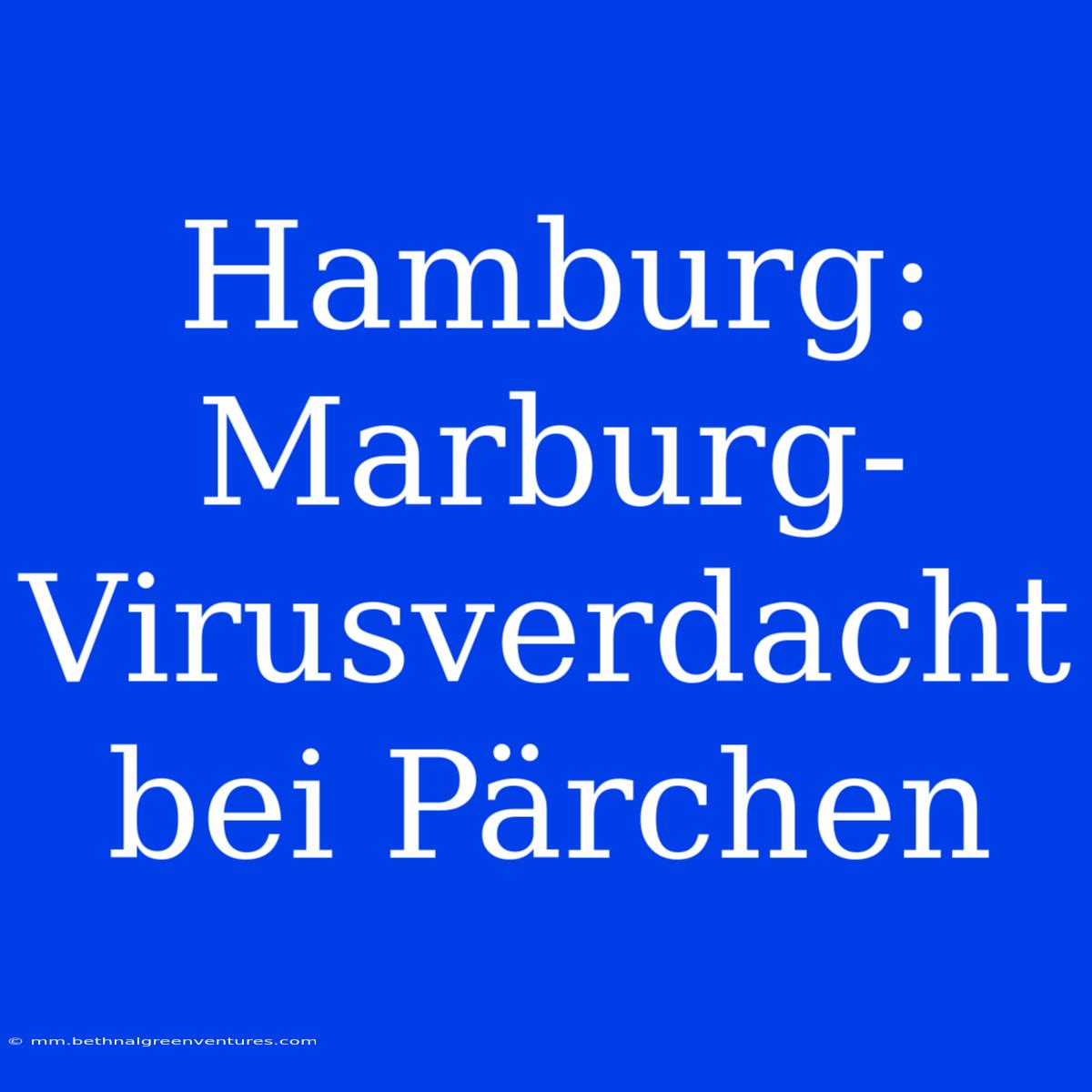 Hamburg: Marburg-Virusverdacht Bei Pärchen