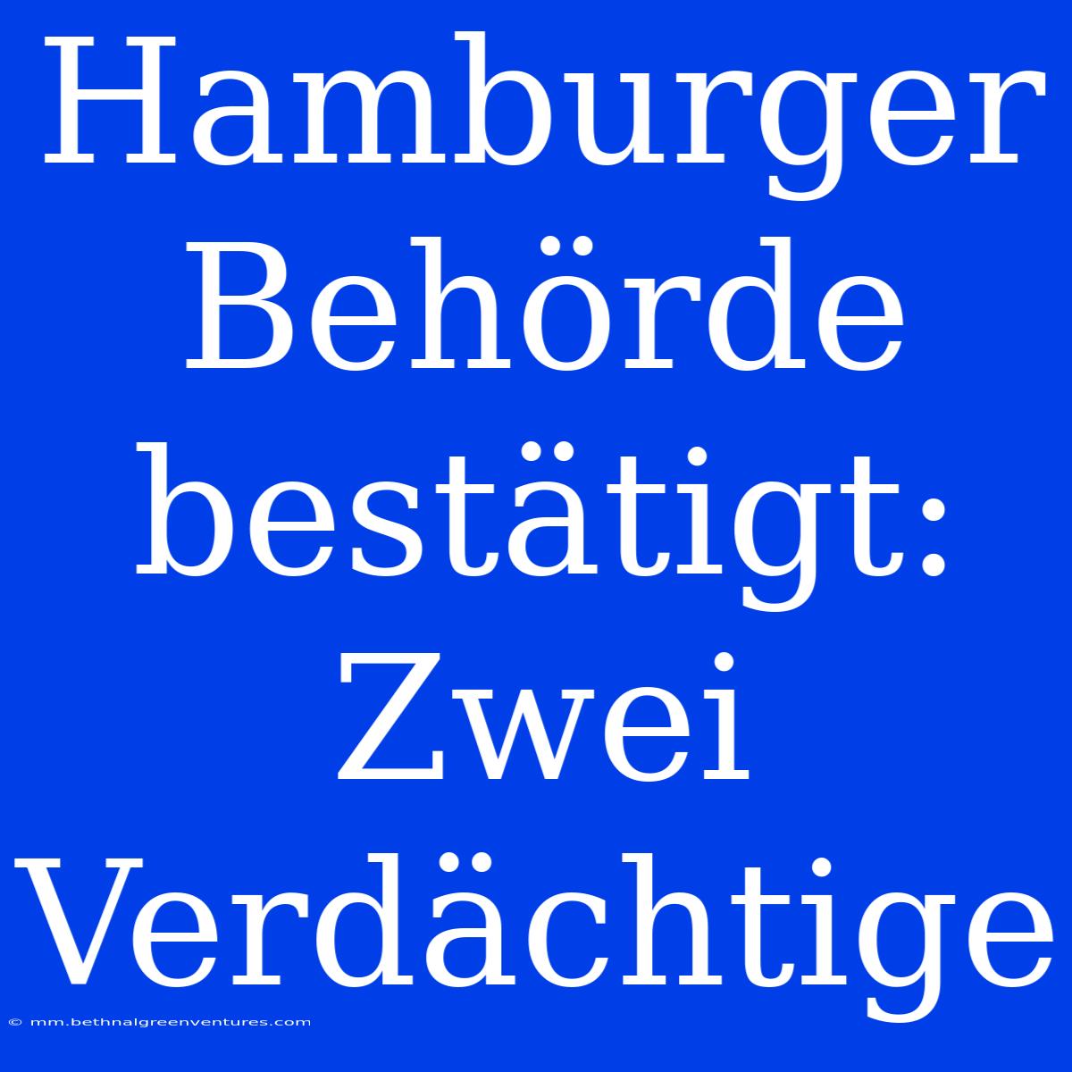 Hamburger Behörde Bestätigt: Zwei Verdächtige