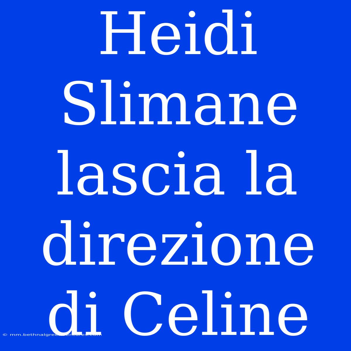 Heidi Slimane Lascia La Direzione Di Celine