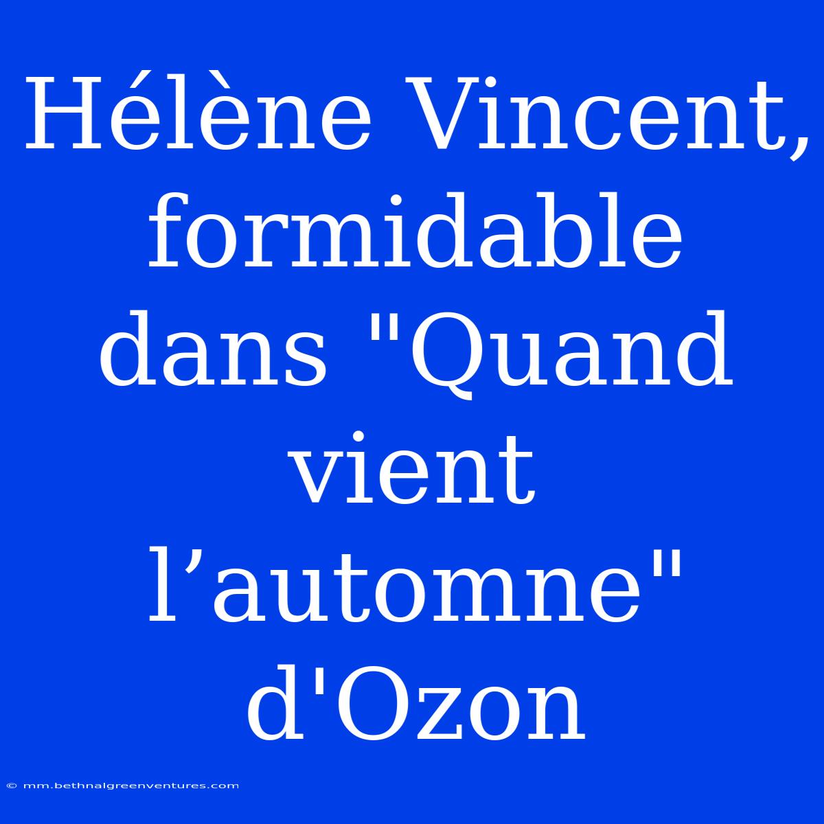 Hélène Vincent, Formidable Dans 