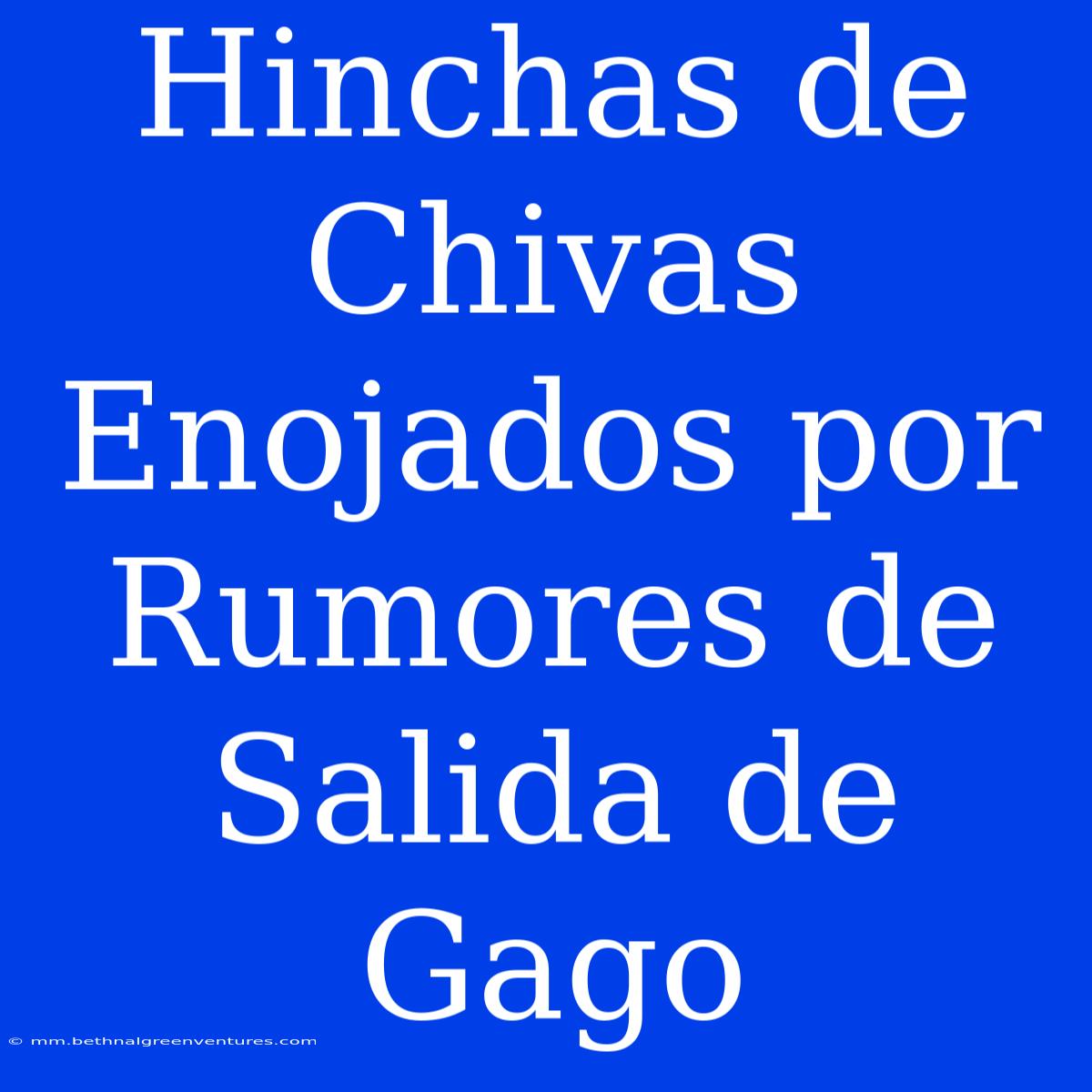 Hinchas De Chivas Enojados Por Rumores De Salida De Gago