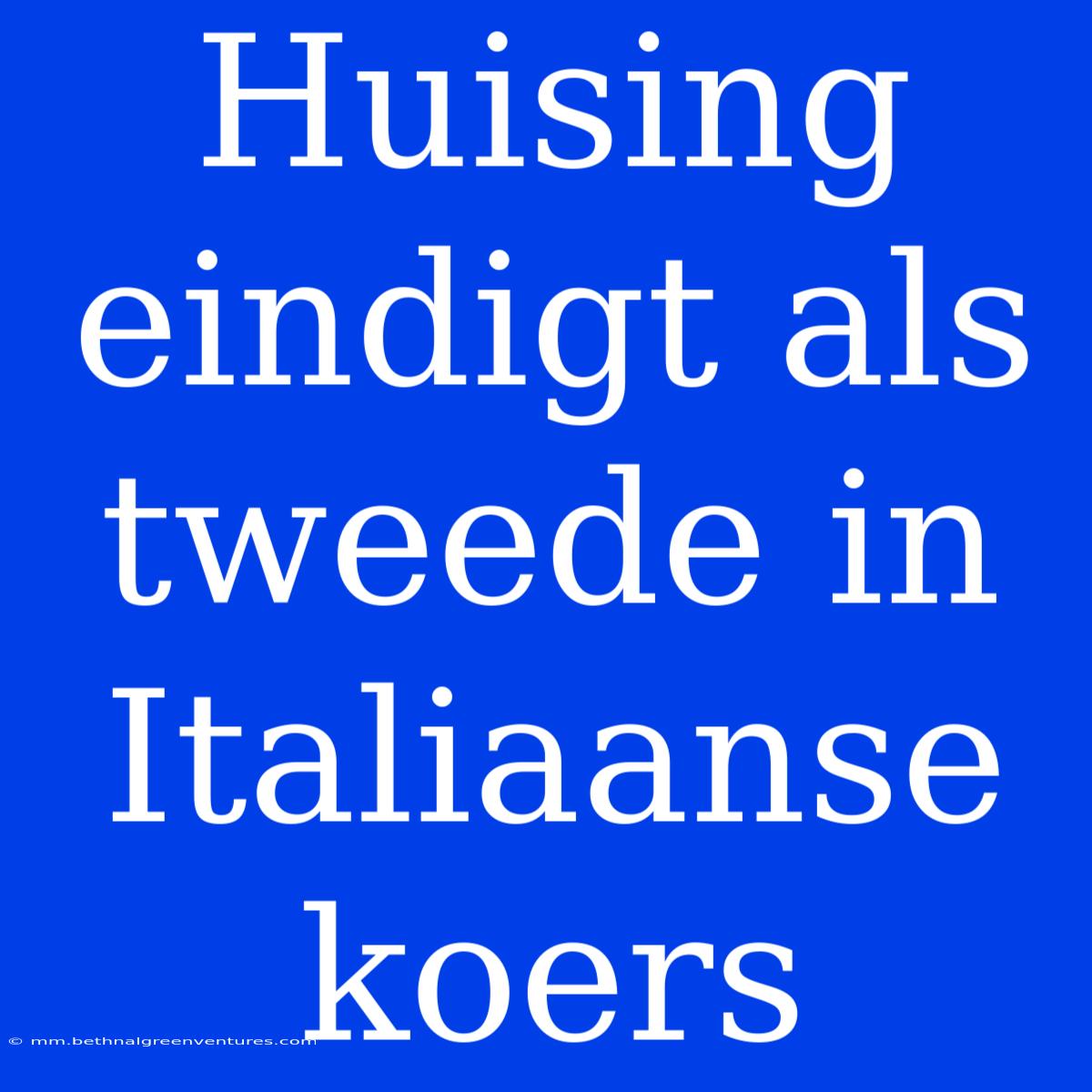 Huising Eindigt Als Tweede In Italiaanse Koers