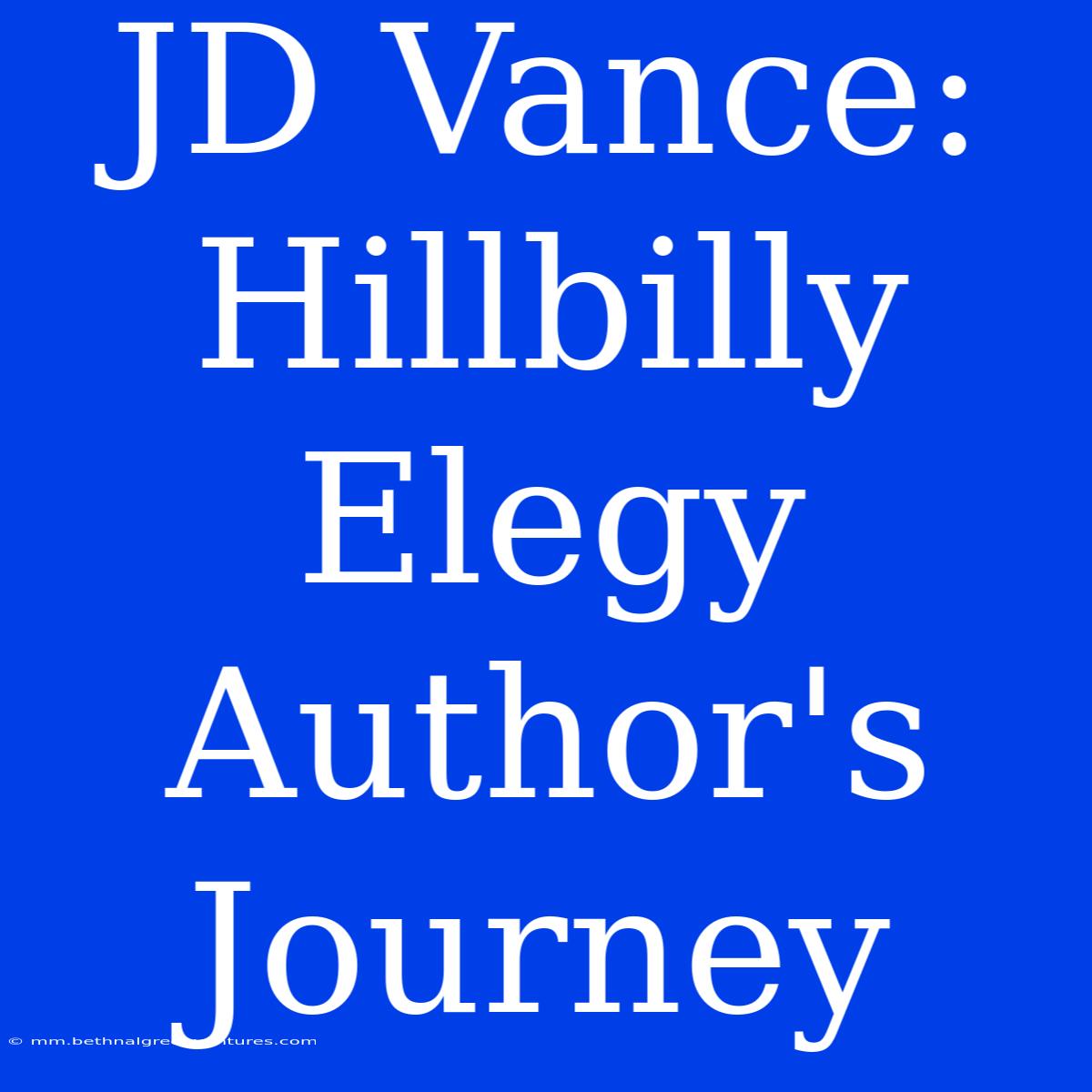 JD Vance: Hillbilly Elegy Author's Journey