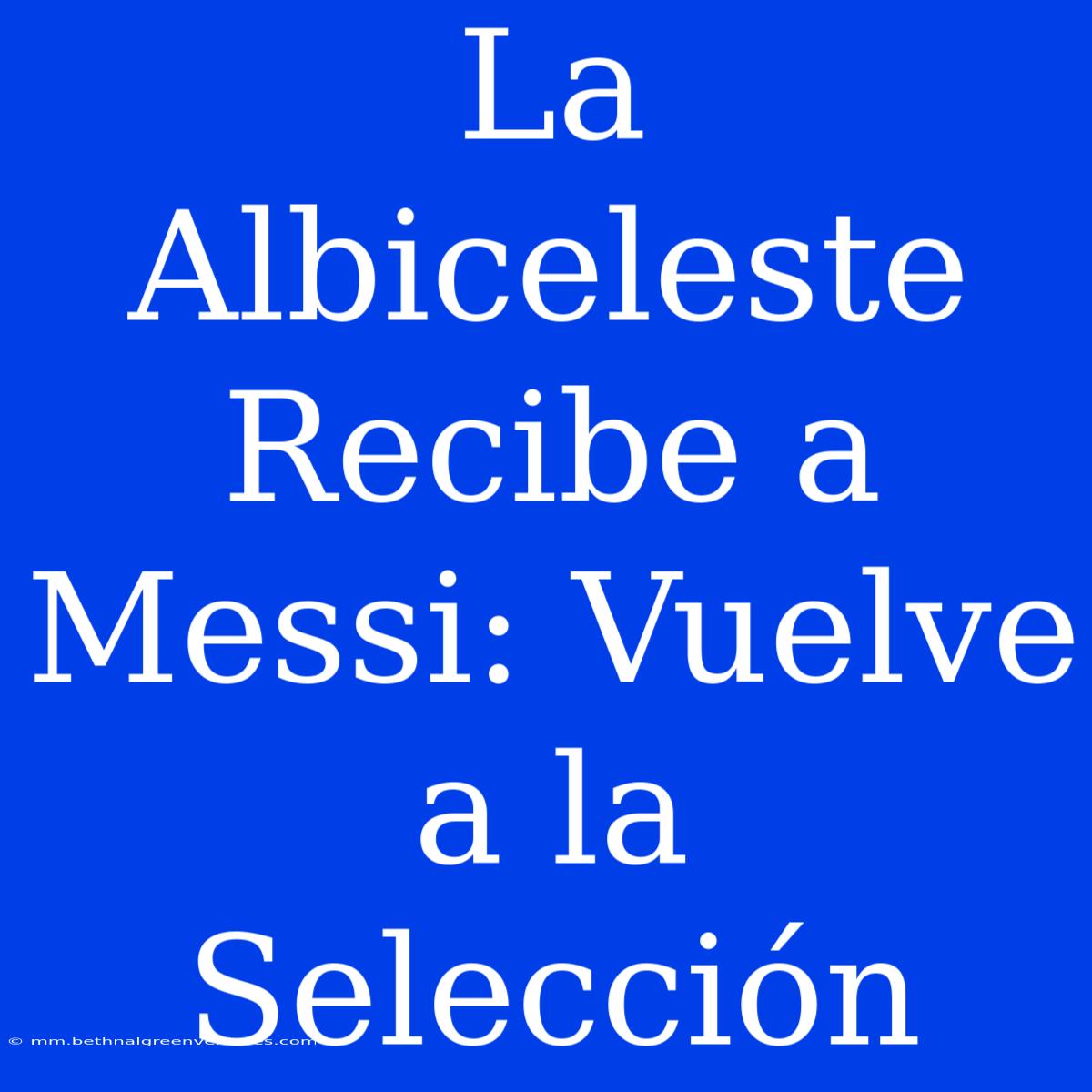 La Albiceleste Recibe A Messi: Vuelve A La Selección