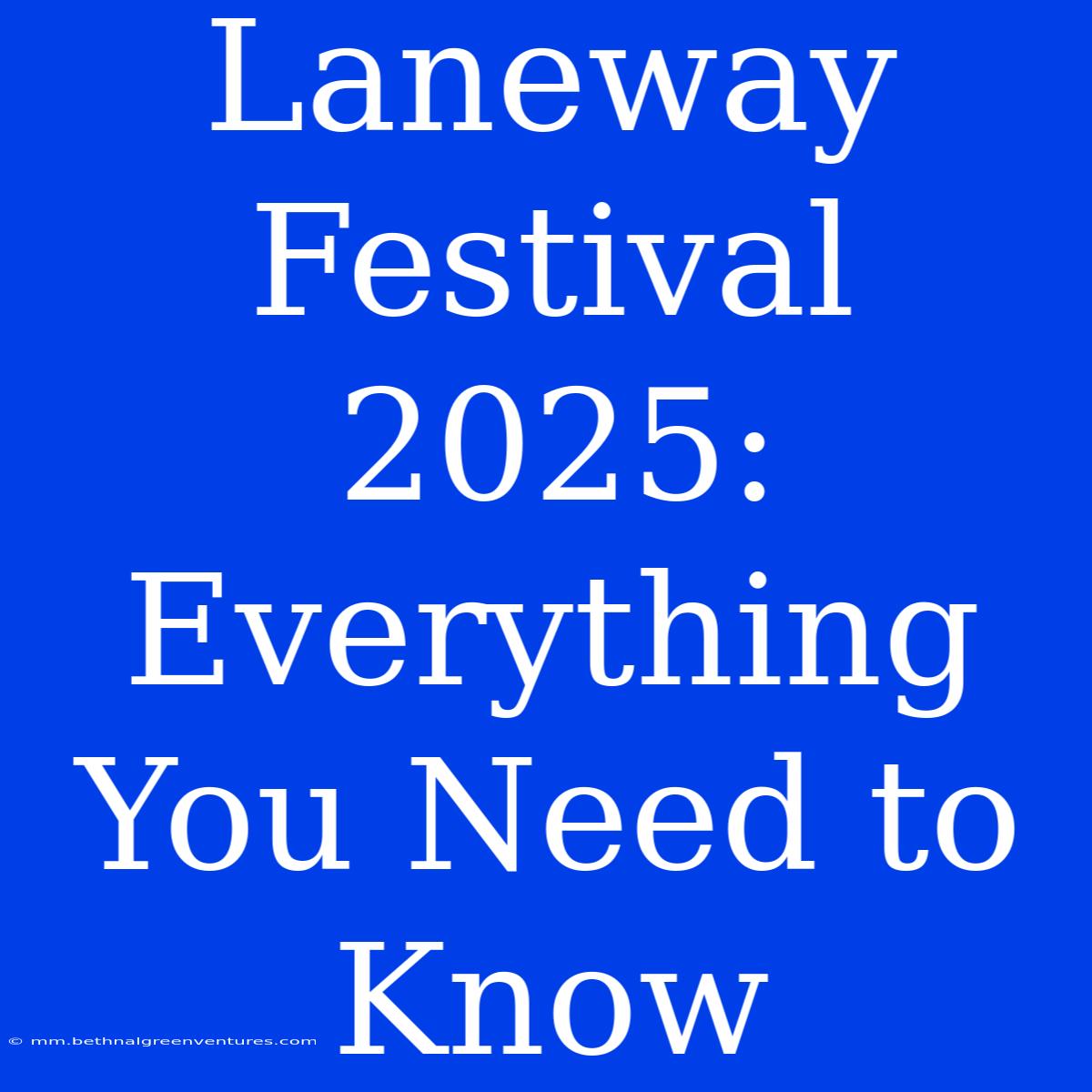 Laneway Festival 2025: Everything You Need To Know