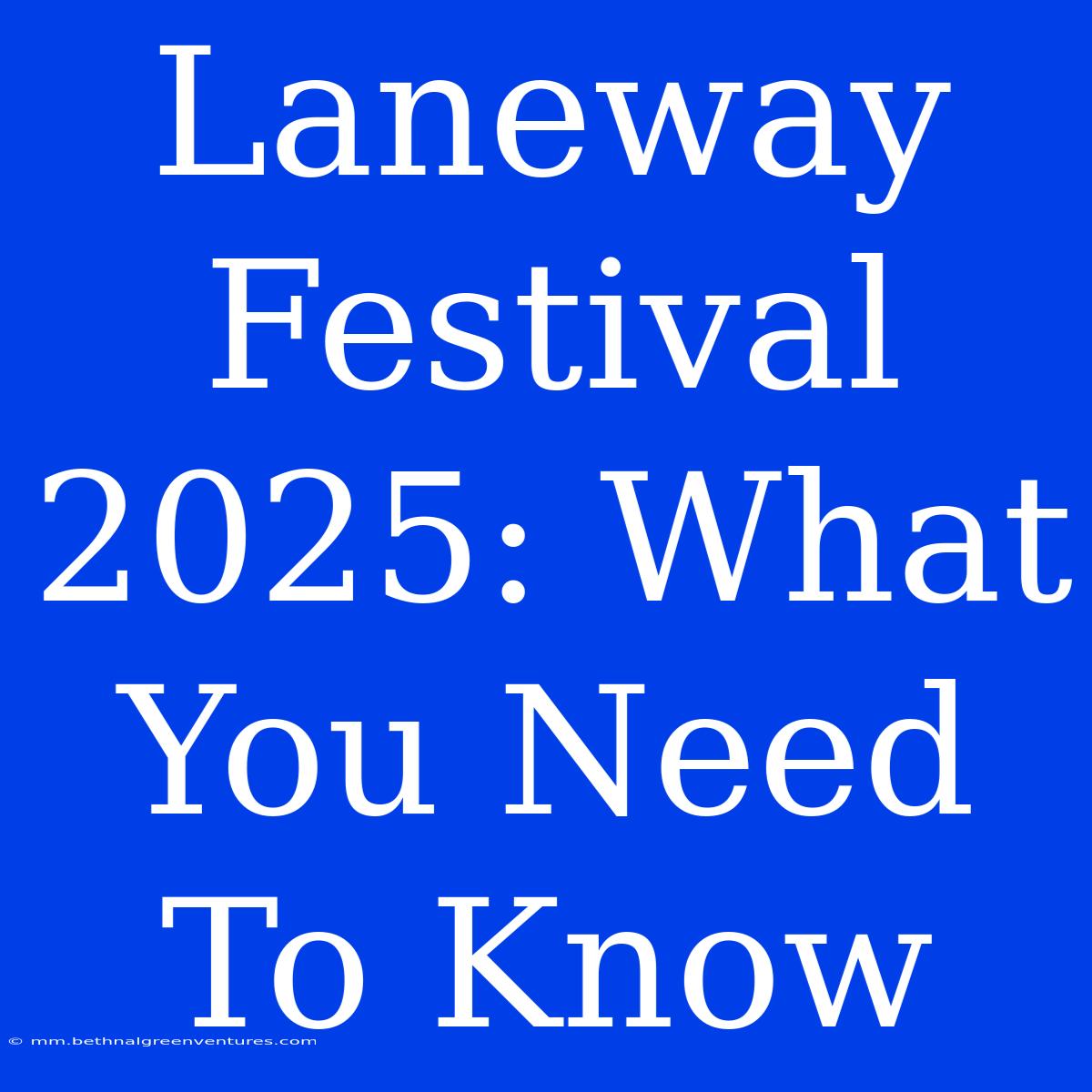 Laneway Festival 2025: What You Need To Know 