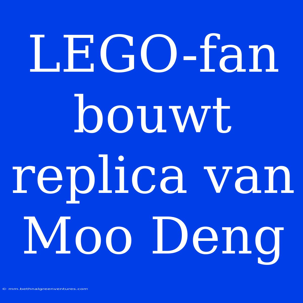 LEGO-fan Bouwt Replica Van Moo Deng