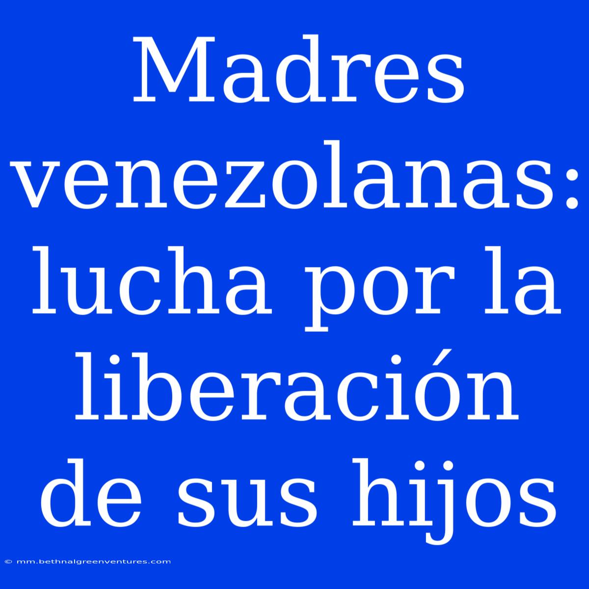 Madres Venezolanas: Lucha Por La Liberación De Sus Hijos