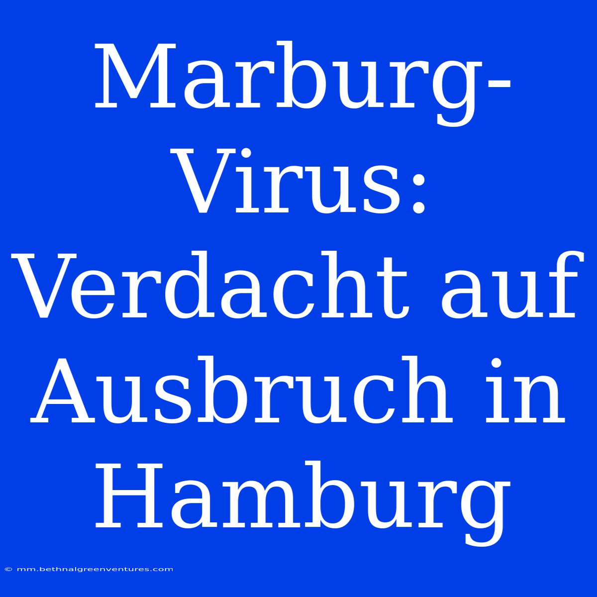 Marburg-Virus: Verdacht Auf Ausbruch In Hamburg