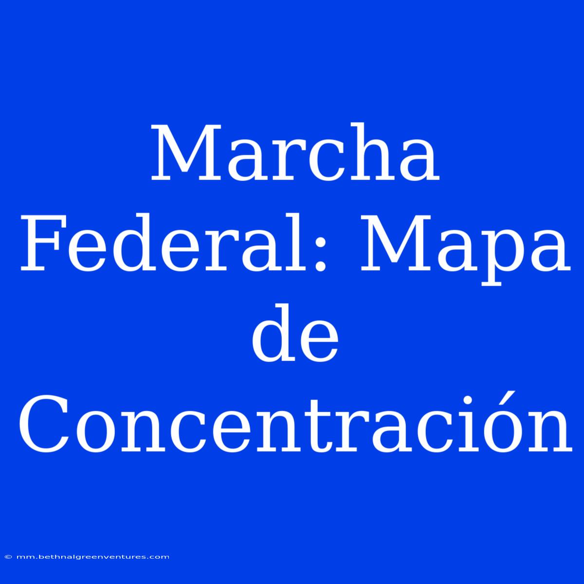 Marcha Federal: Mapa De Concentración 