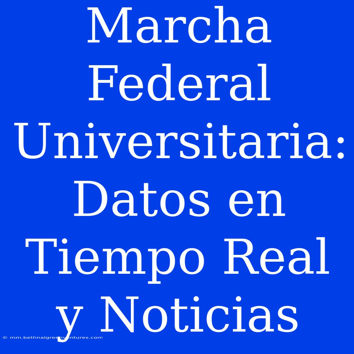 Marcha Federal Universitaria: Datos En Tiempo Real Y Noticias