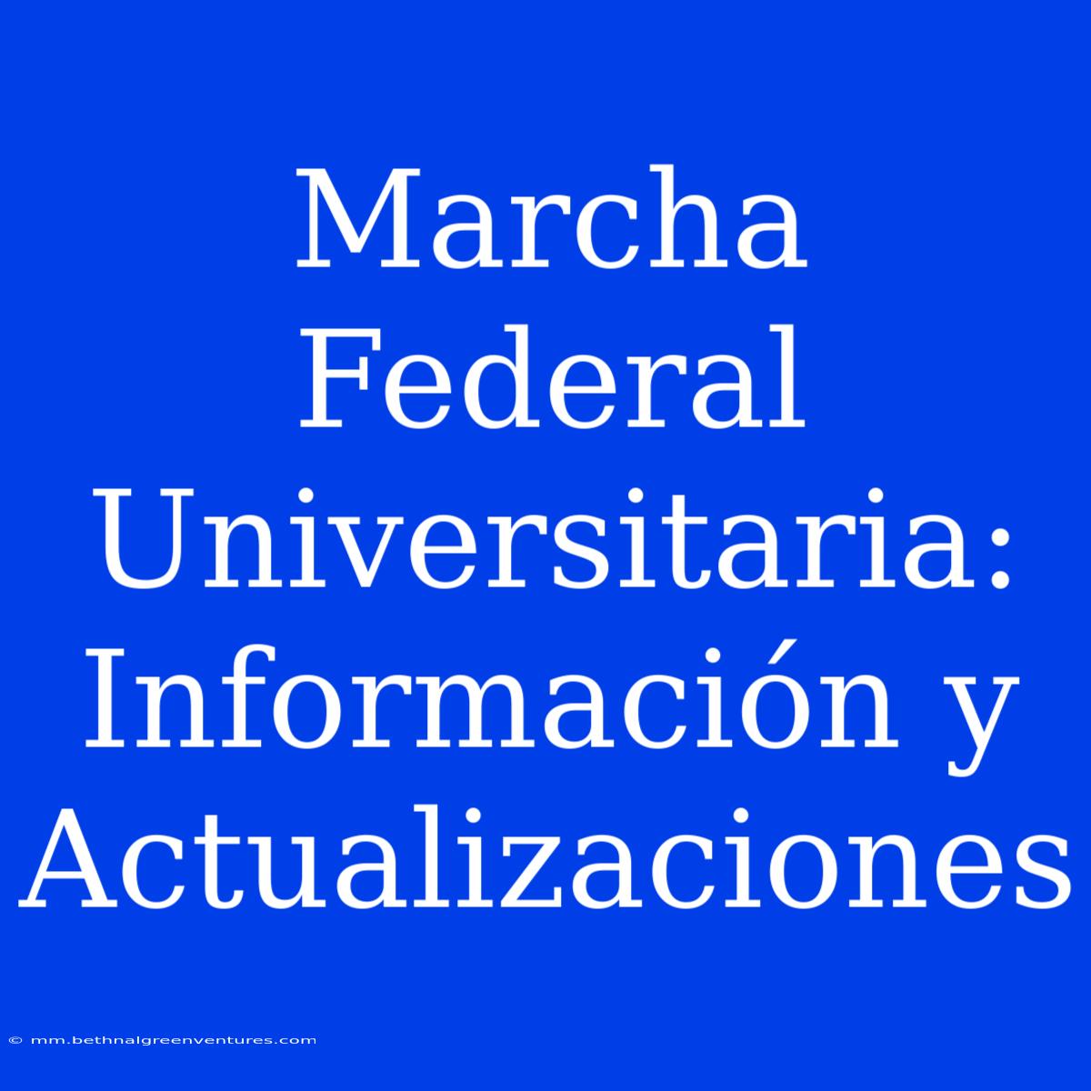 Marcha Federal Universitaria:  Información Y Actualizaciones