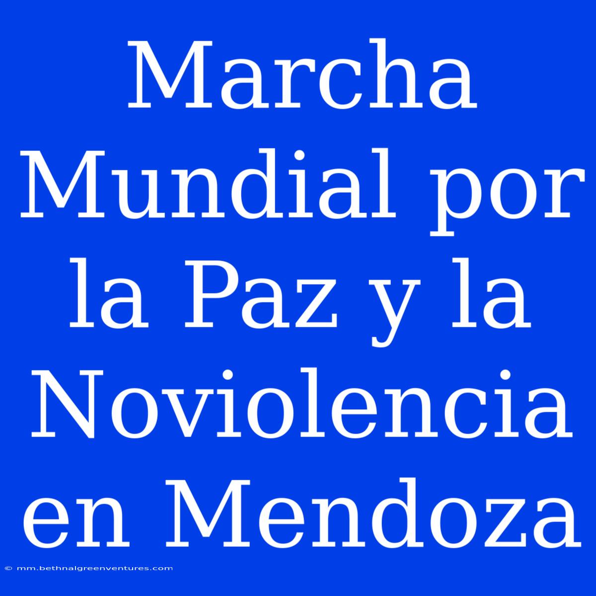 Marcha Mundial Por La Paz Y La Noviolencia En Mendoza