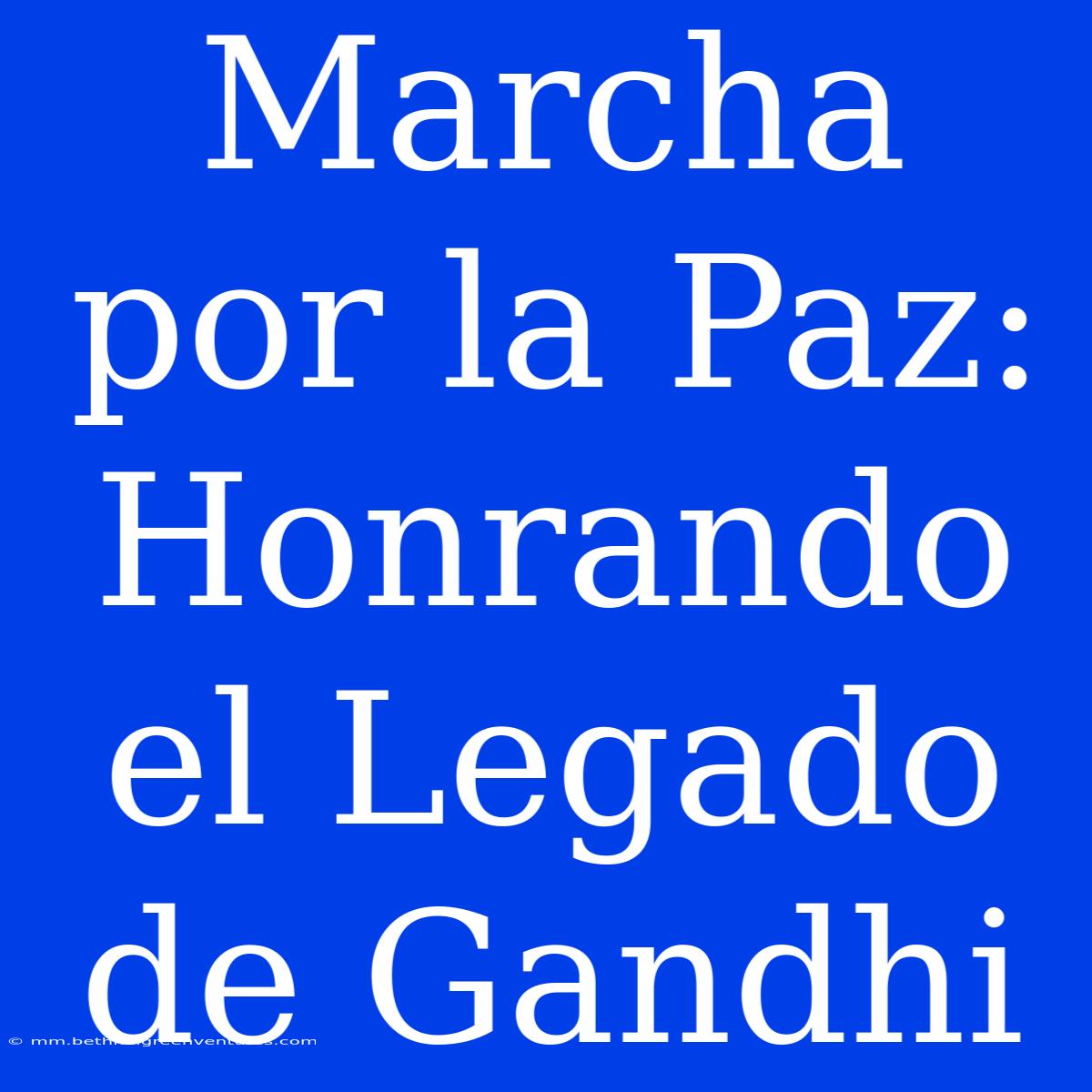 Marcha Por La Paz: Honrando El Legado De Gandhi