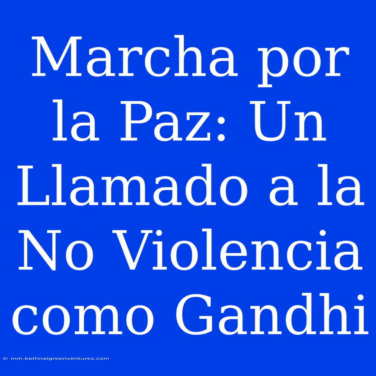 Marcha Por La Paz: Un Llamado A La No Violencia Como Gandhi