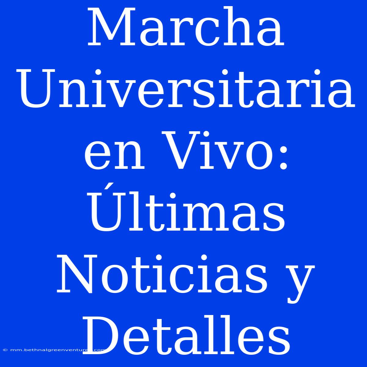 Marcha Universitaria En Vivo:  Últimas Noticias Y Detalles 