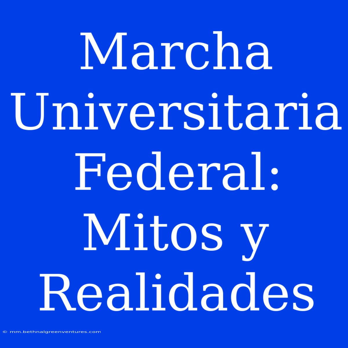 Marcha Universitaria Federal: Mitos Y Realidades