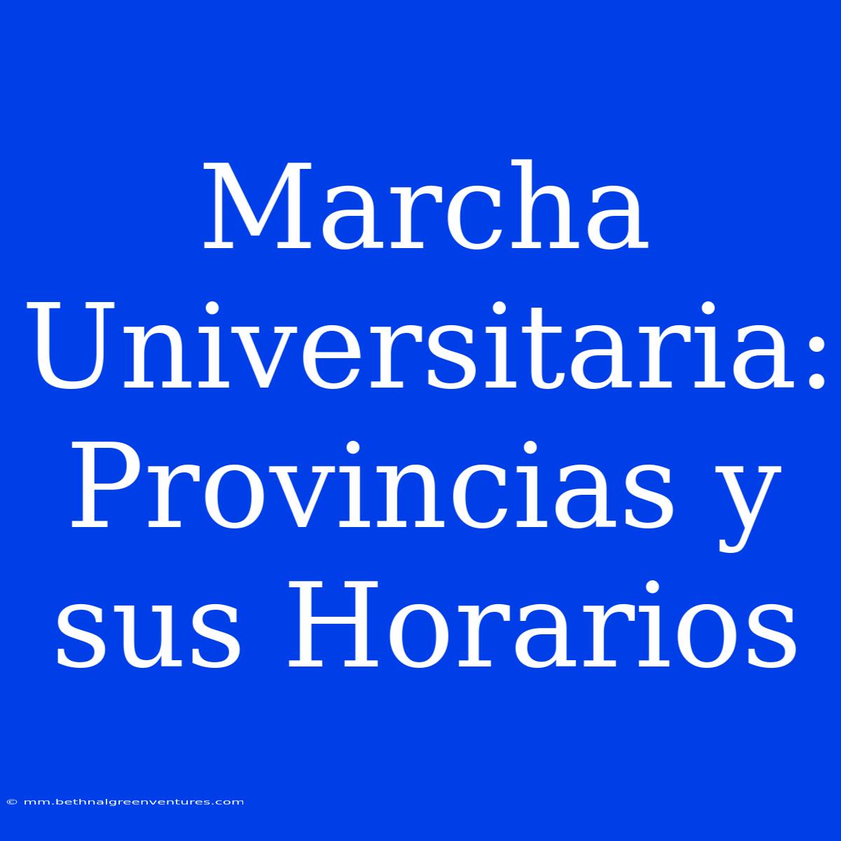 Marcha Universitaria: Provincias Y Sus Horarios