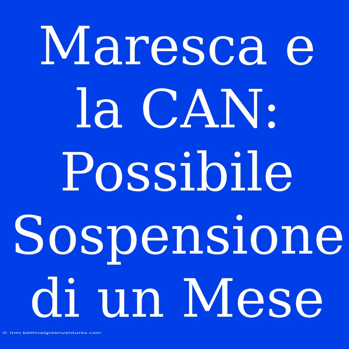 Maresca E La CAN: Possibile Sospensione Di Un Mese 