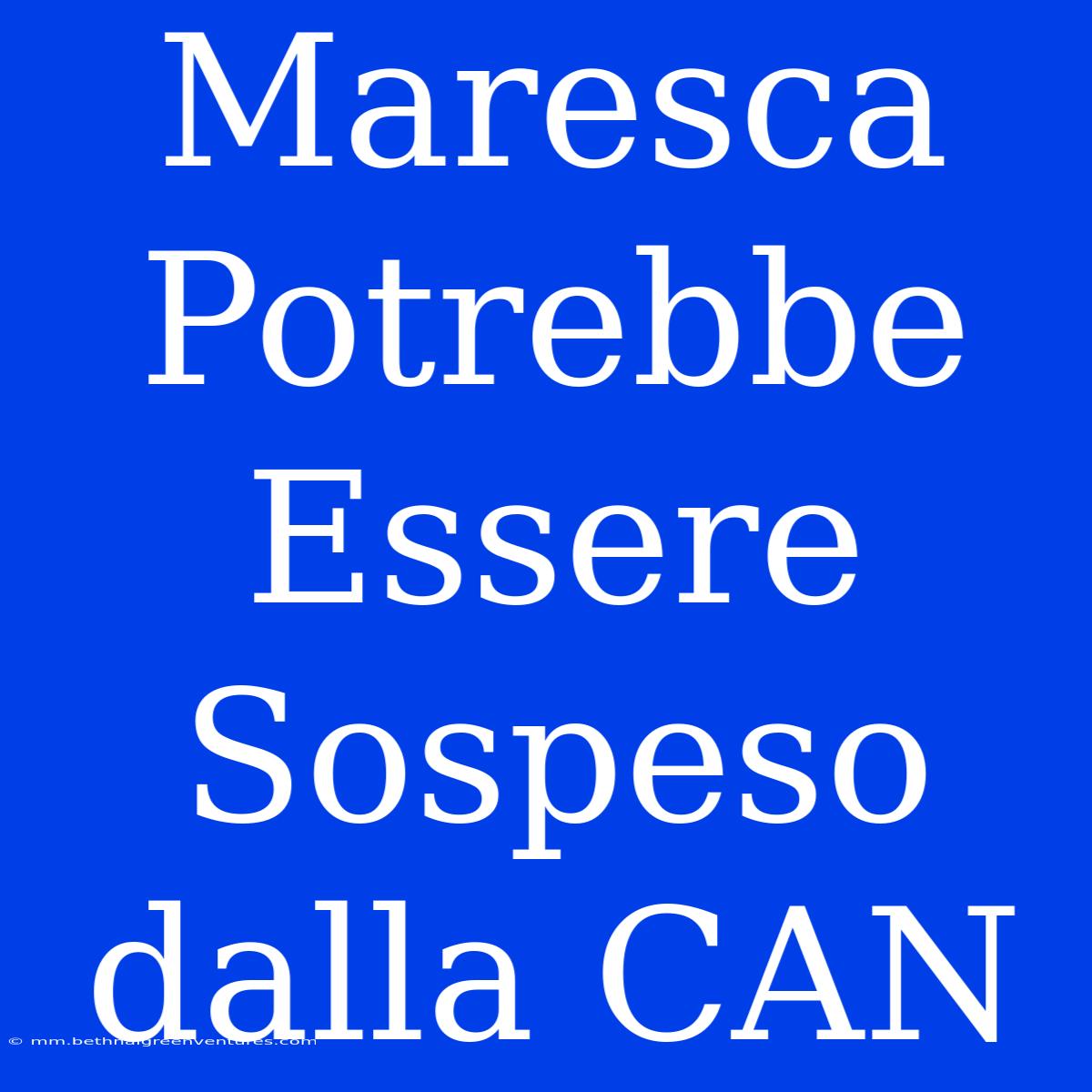 Maresca Potrebbe Essere Sospeso Dalla CAN