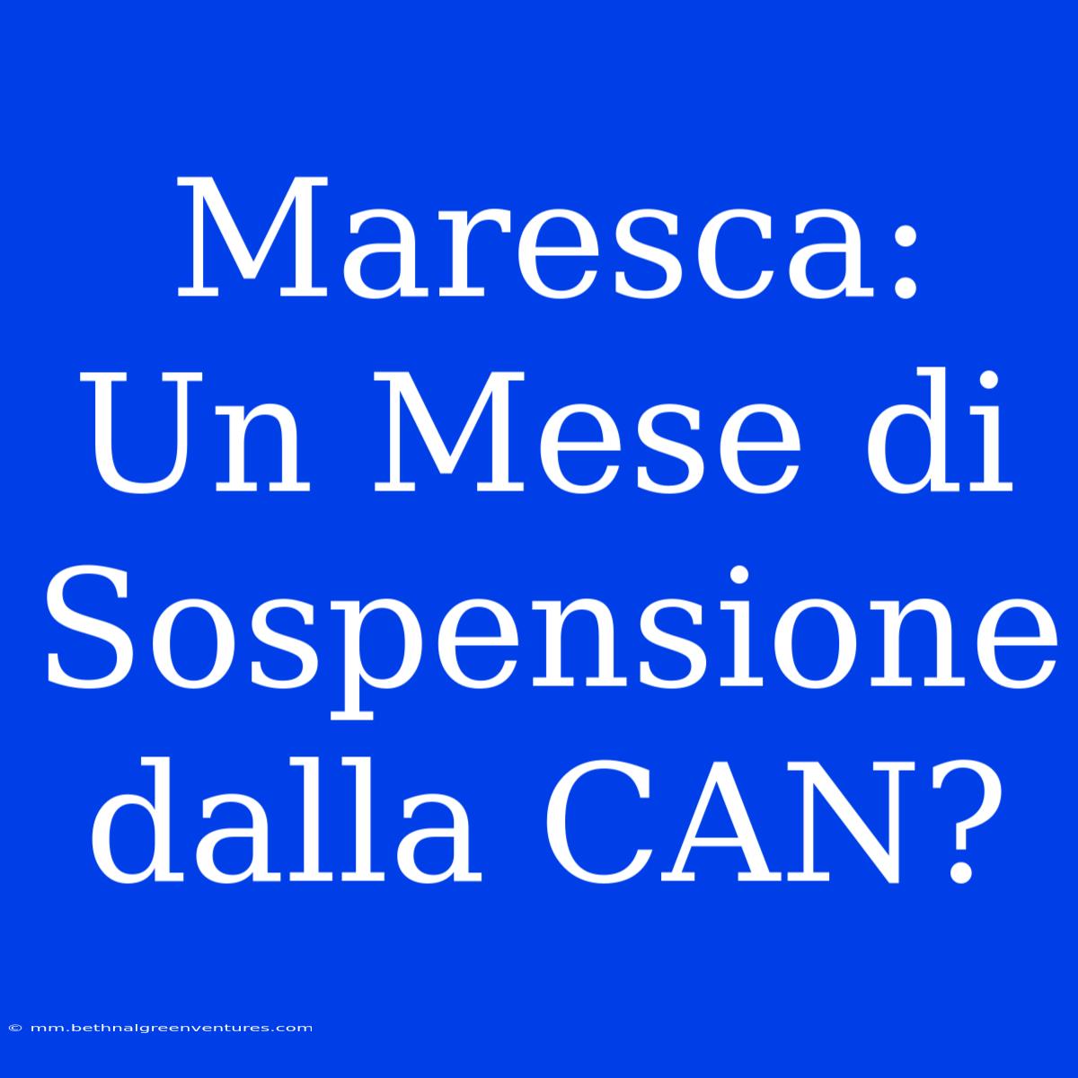 Maresca: Un Mese Di Sospensione Dalla CAN?