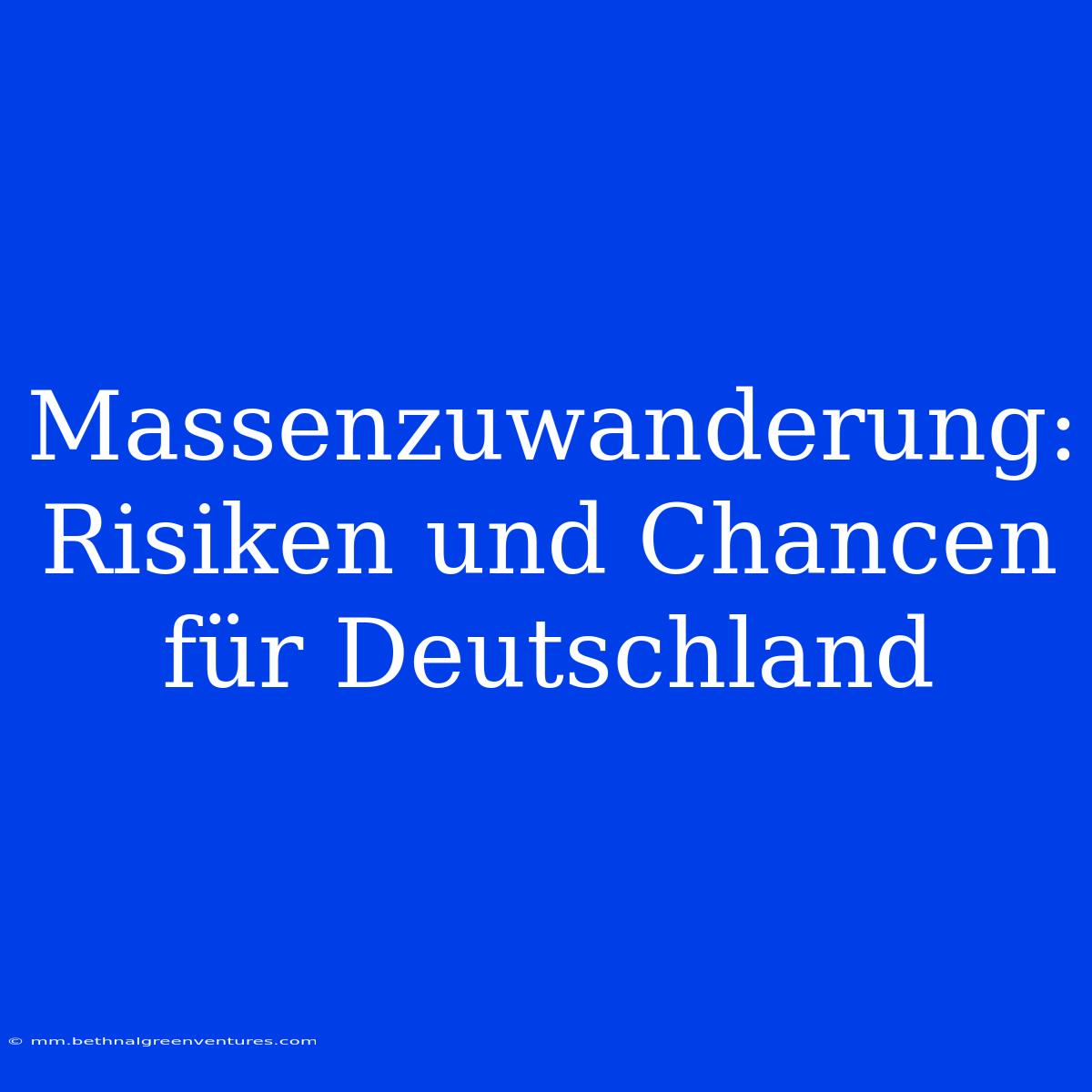 Massenzuwanderung: Risiken Und Chancen Für Deutschland