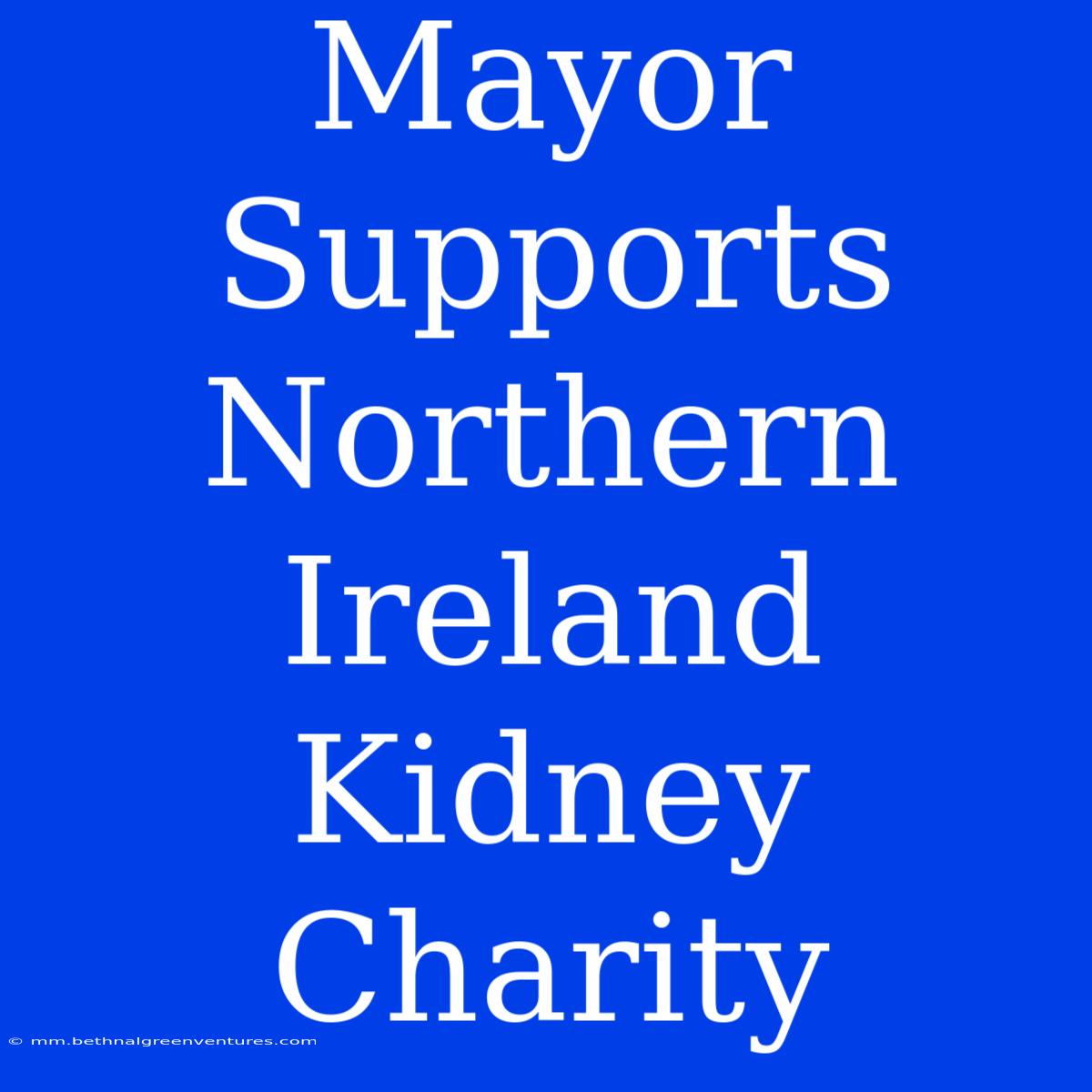 Mayor Supports Northern Ireland Kidney Charity