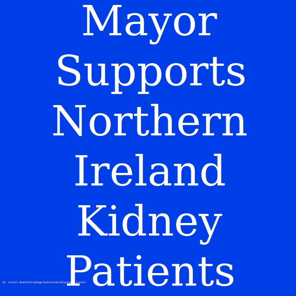 Mayor Supports Northern Ireland Kidney Patients