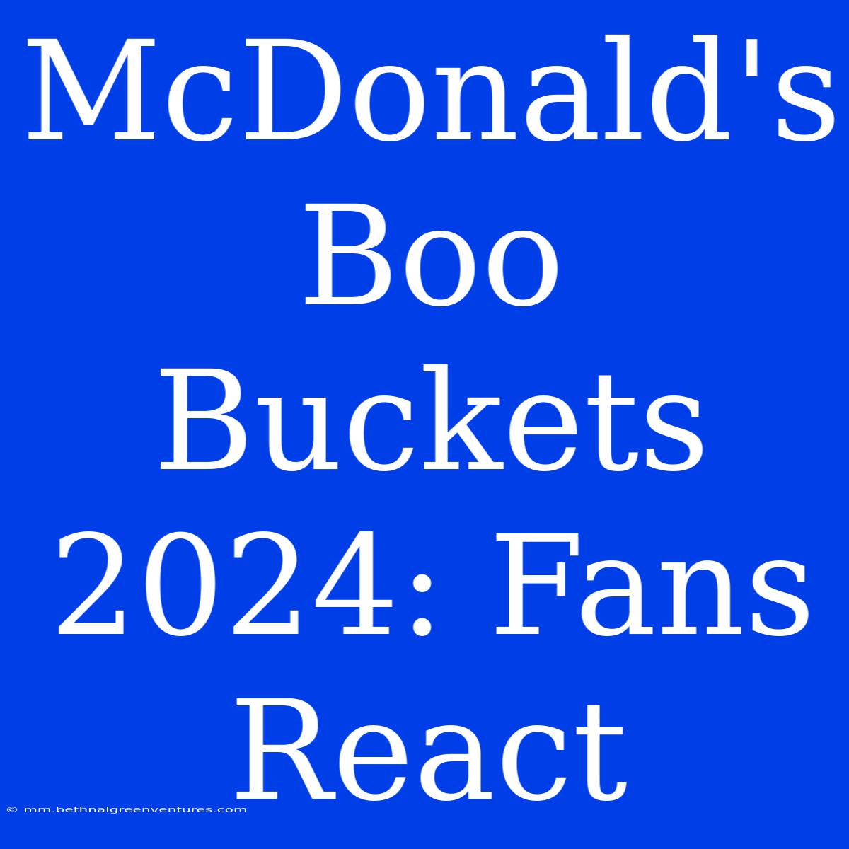 McDonald's Boo Buckets 2024: Fans React