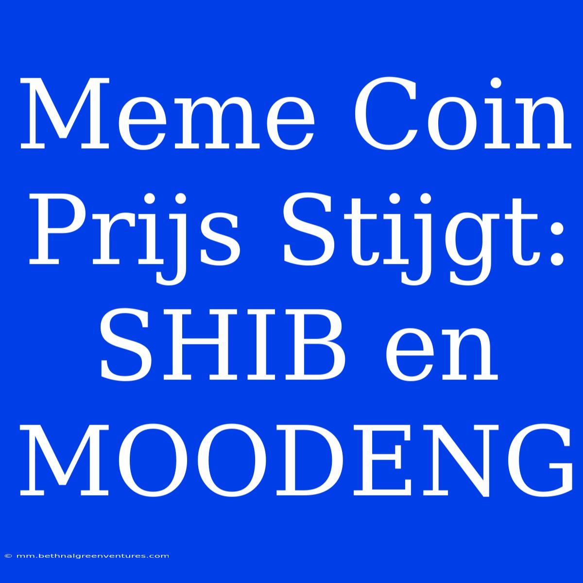 Meme Coin Prijs Stijgt: SHIB En MOODENG