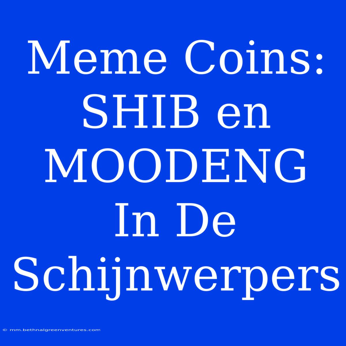 Meme Coins:  SHIB En MOODENG  In De Schijnwerpers 