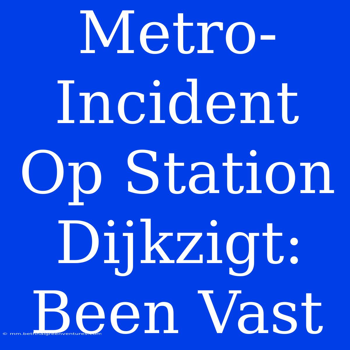 Metro-Incident Op Station Dijkzigt: Been Vast