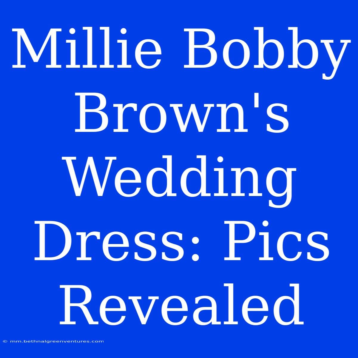 Millie Bobby Brown's Wedding Dress: Pics Revealed