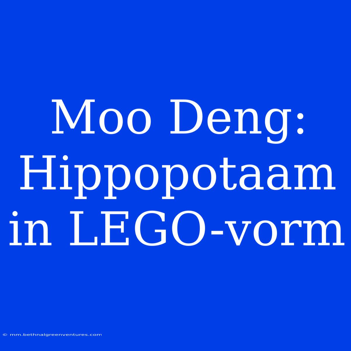 Moo Deng: Hippopotaam In LEGO-vorm