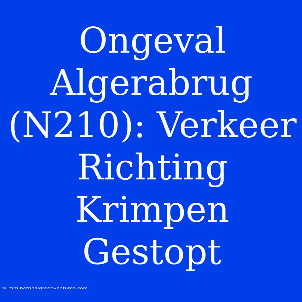 Ongeval Algerabrug (N210): Verkeer Richting Krimpen Gestopt