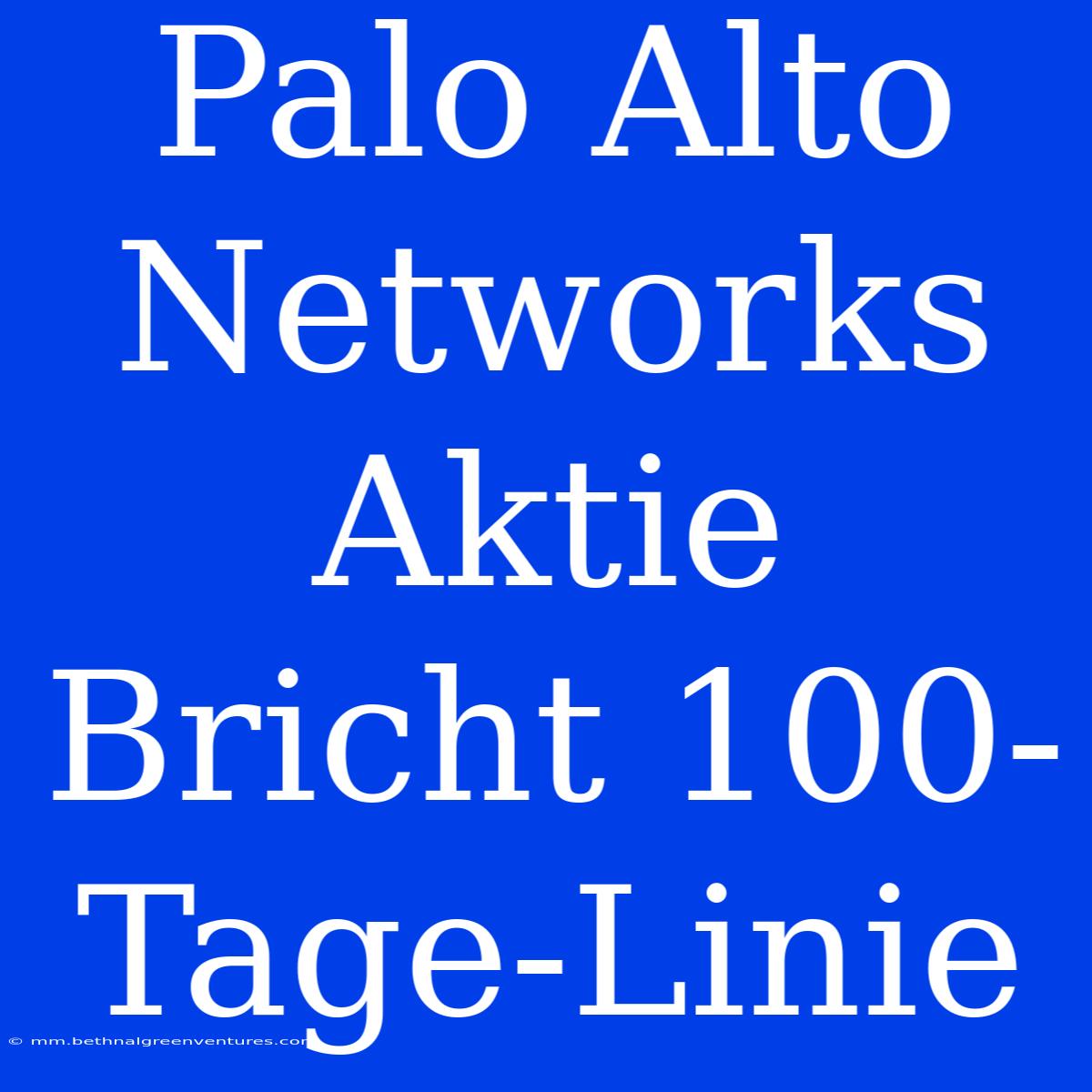 Palo Alto Networks Aktie Bricht 100-Tage-Linie