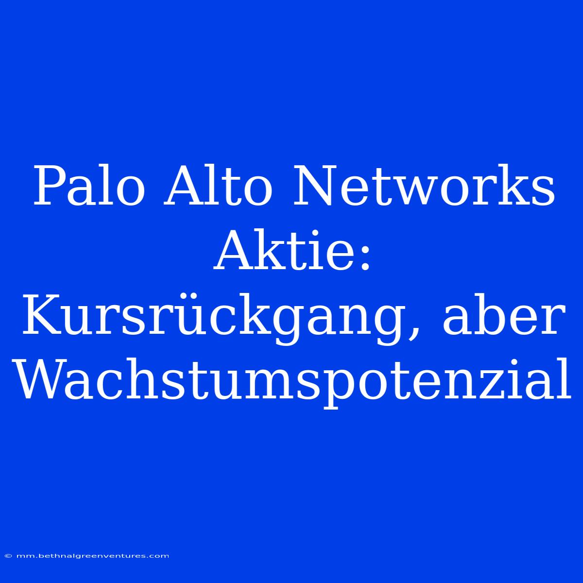 Palo Alto Networks Aktie: Kursrückgang, Aber Wachstumspotenzial