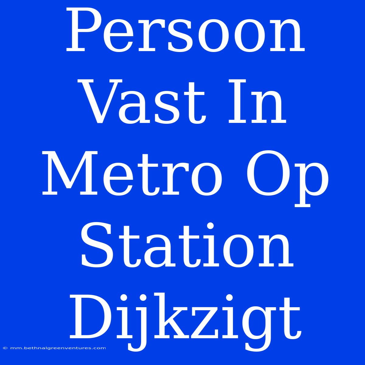 Persoon Vast In Metro Op Station Dijkzigt