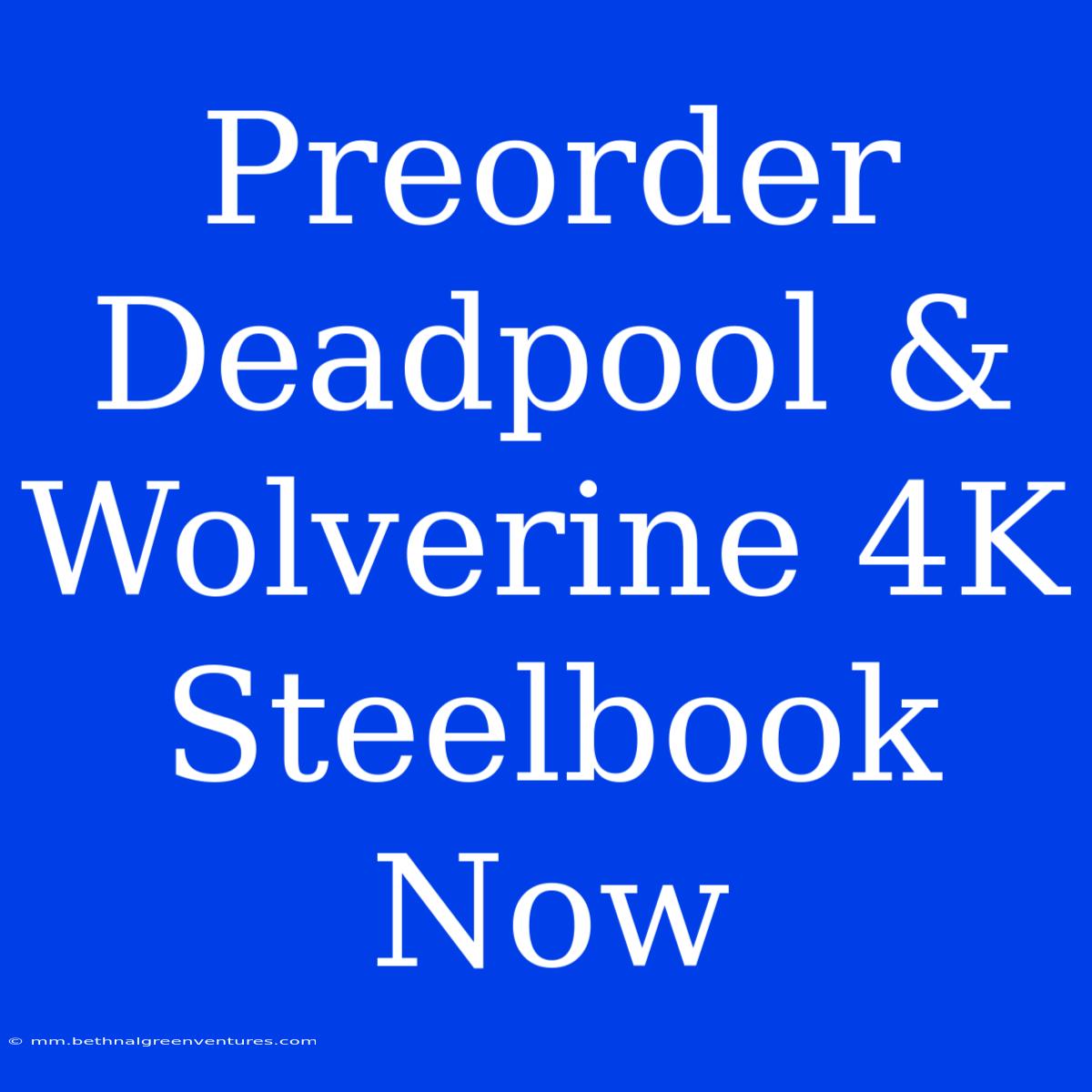 Preorder Deadpool & Wolverine 4K Steelbook Now