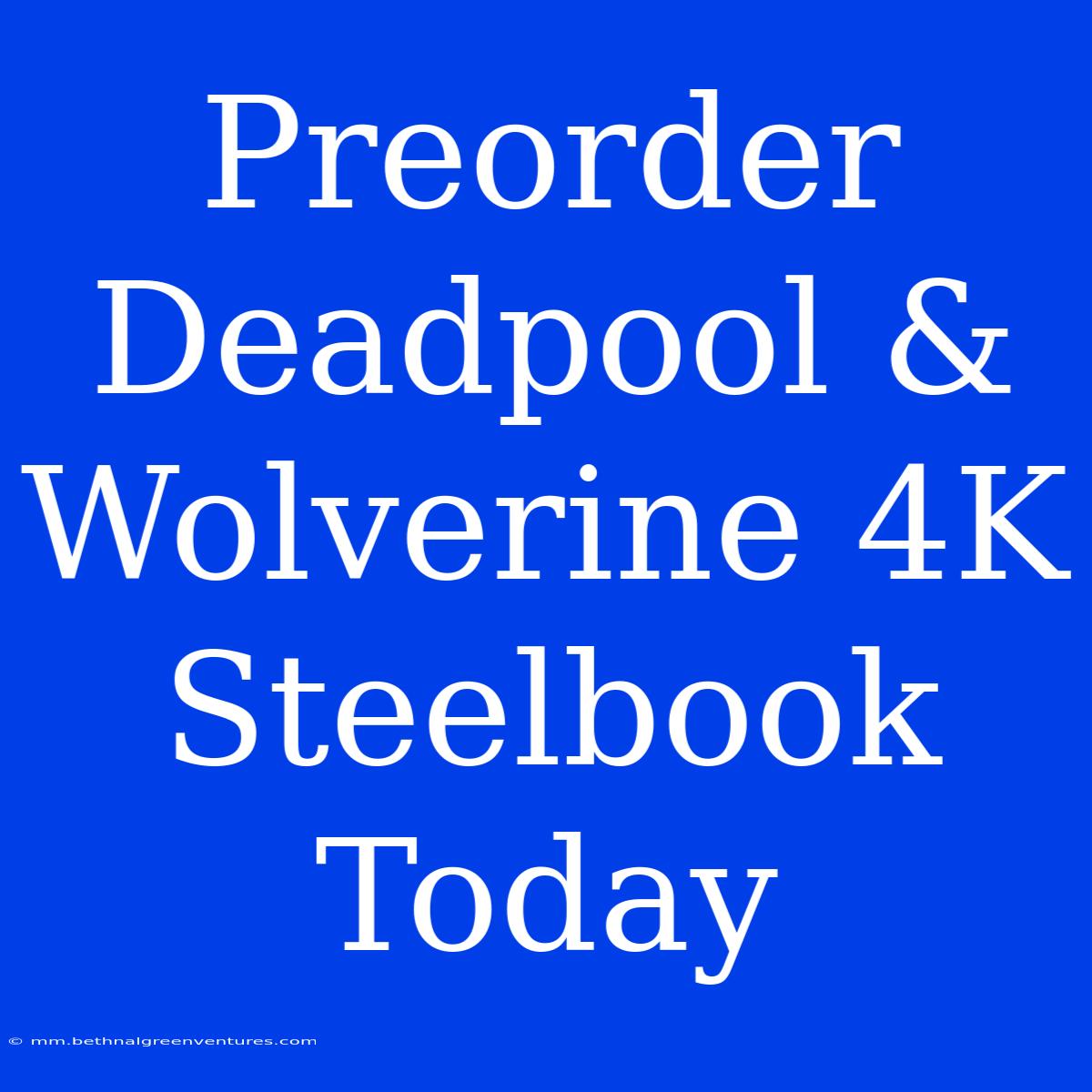 Preorder Deadpool & Wolverine 4K Steelbook Today 