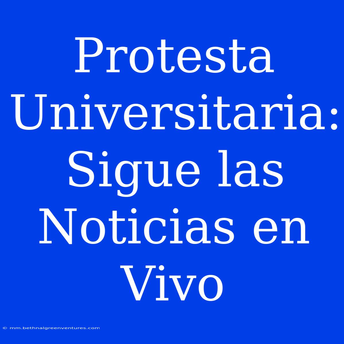 Protesta Universitaria: Sigue Las Noticias En Vivo