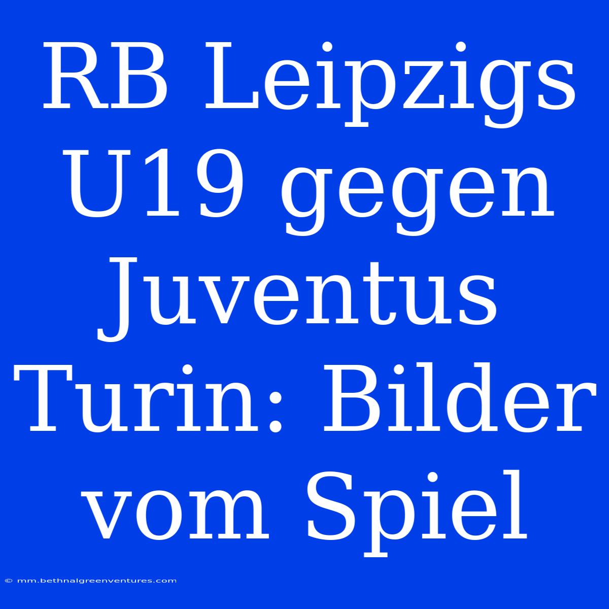 RB Leipzigs U19 Gegen Juventus Turin: Bilder Vom Spiel