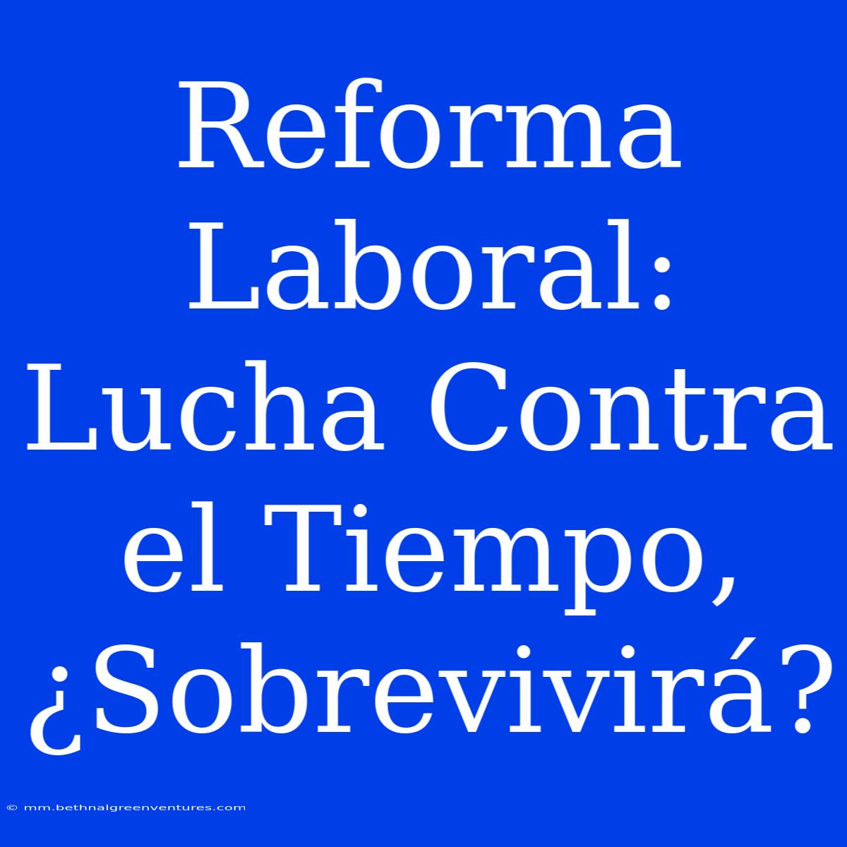 Reforma Laboral: Lucha Contra El Tiempo, ¿Sobrevivirá?