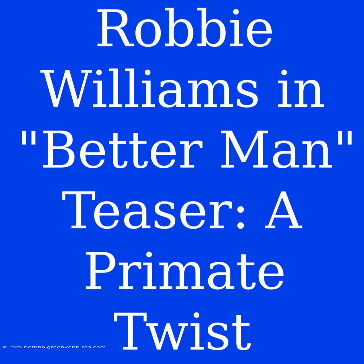 Robbie Williams In 